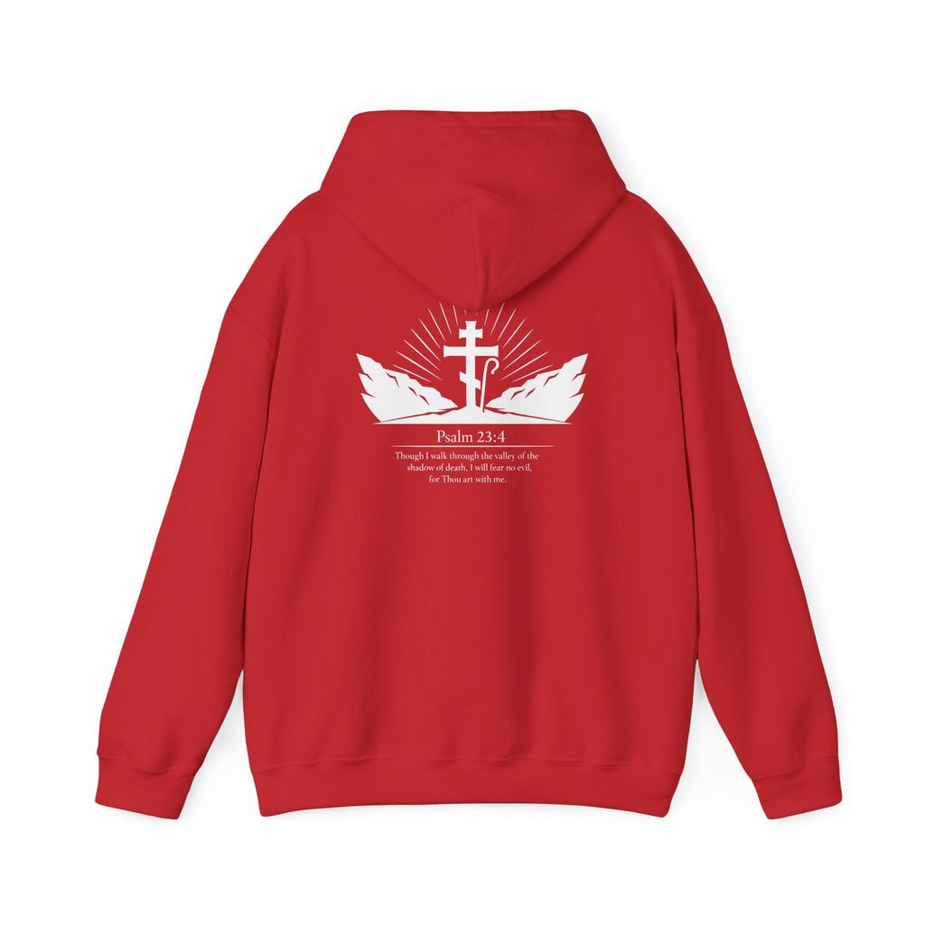 Christian Cross Hoodie — Psalm 23:4 Faith Sweatshirt with Wings (Religious Gift)