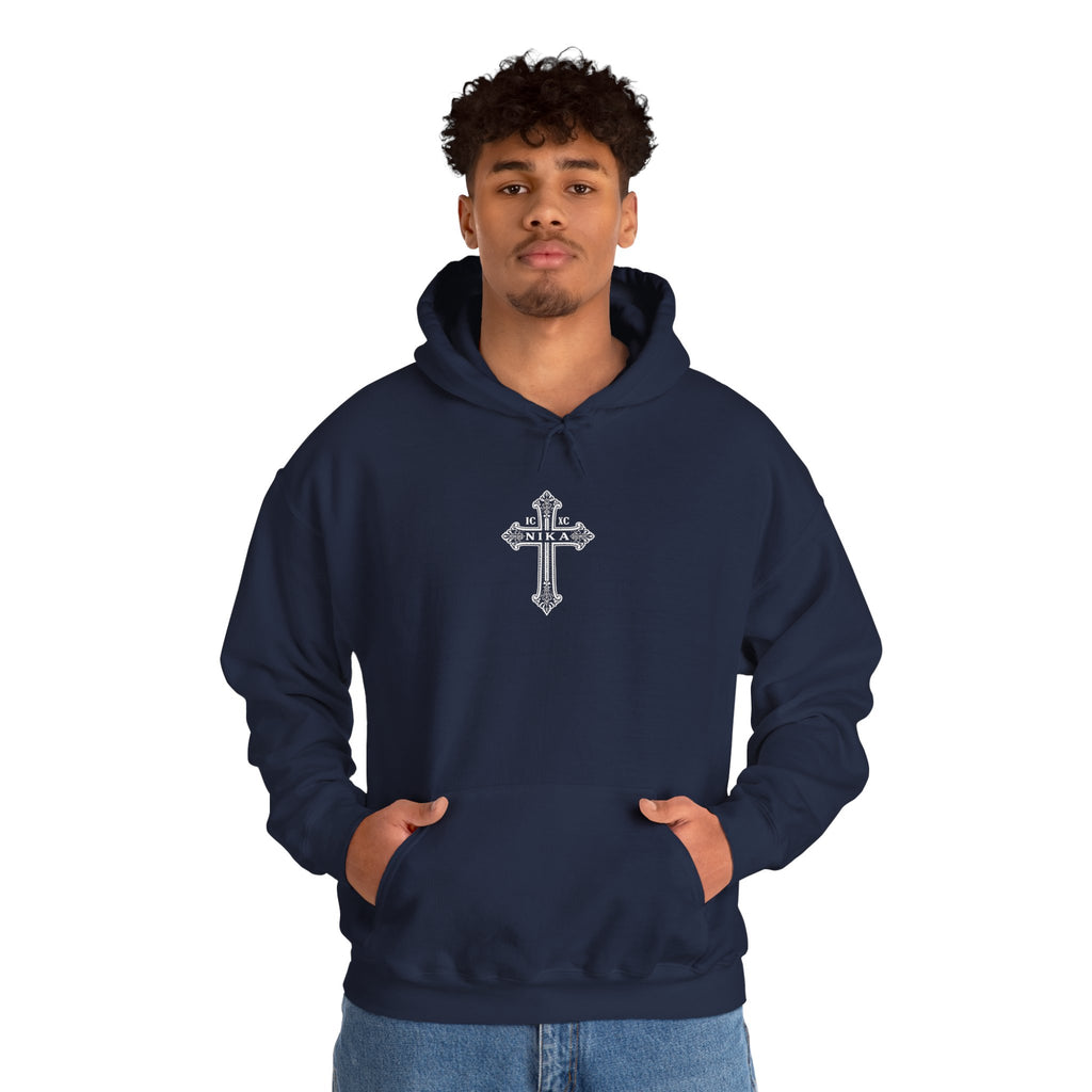 Christian Cross Hoodie — Psalm 23:4 Faith Sweatshirt with Wings (Religious Gift)