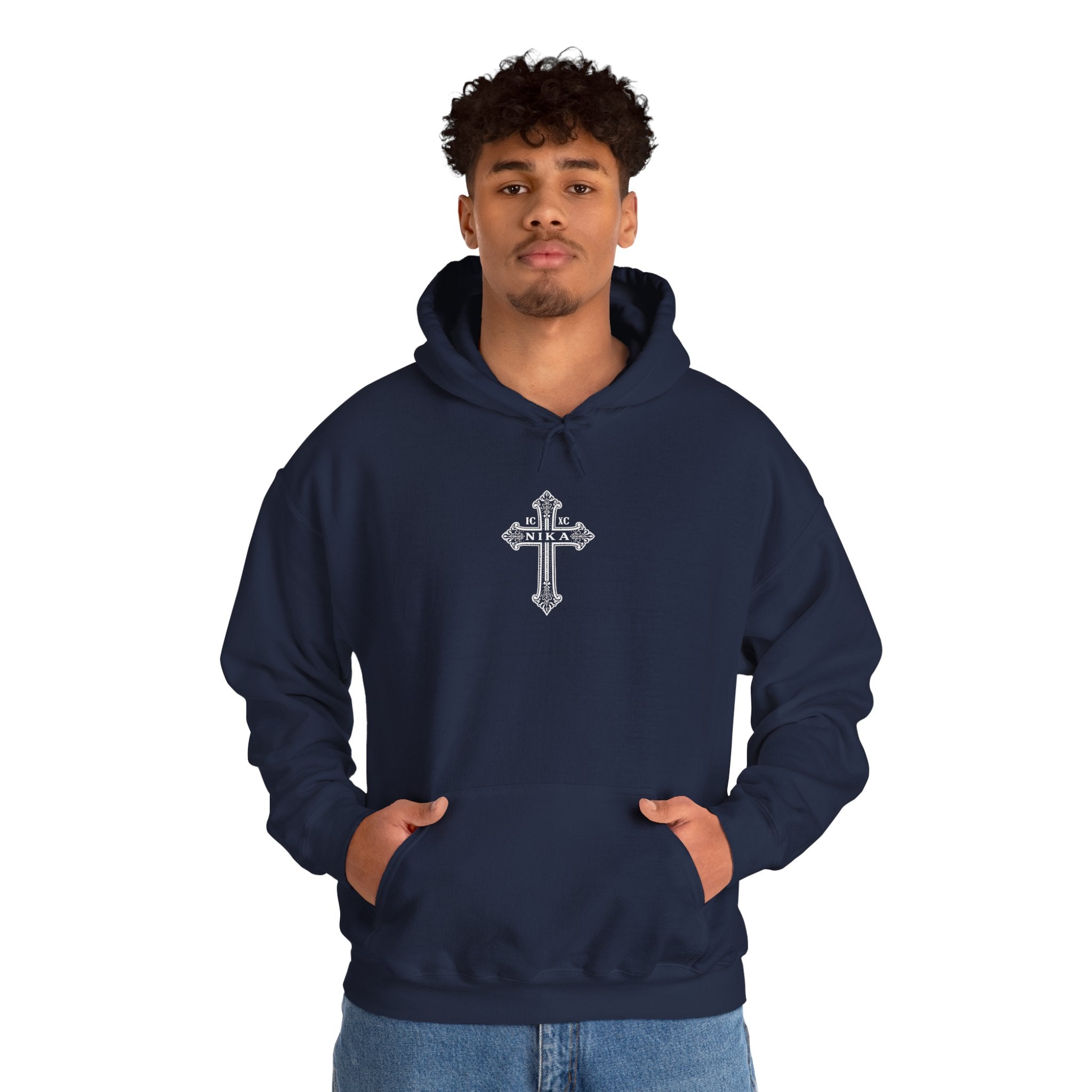 Christian Cross Hoodie — Psalm 23:4 Faith Sweatshirt with Wings (Religious Gift)