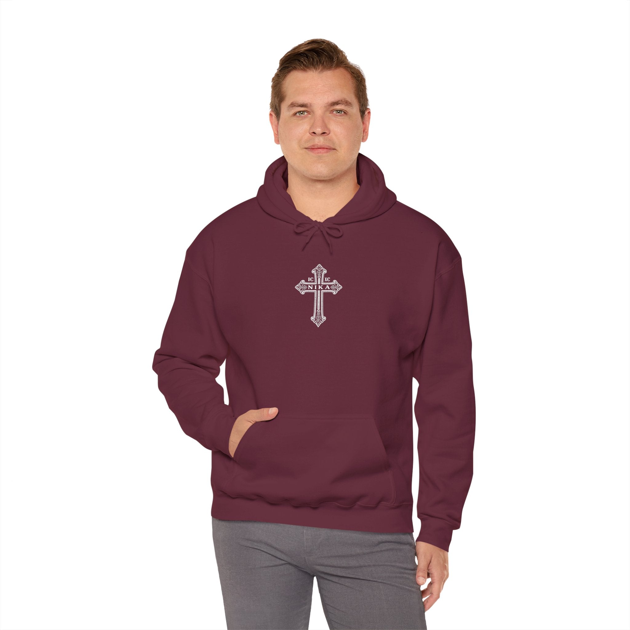 Christian Cross Hoodie — Psalm 23:4 Faith Sweatshirt with Wings (Religious Gift)