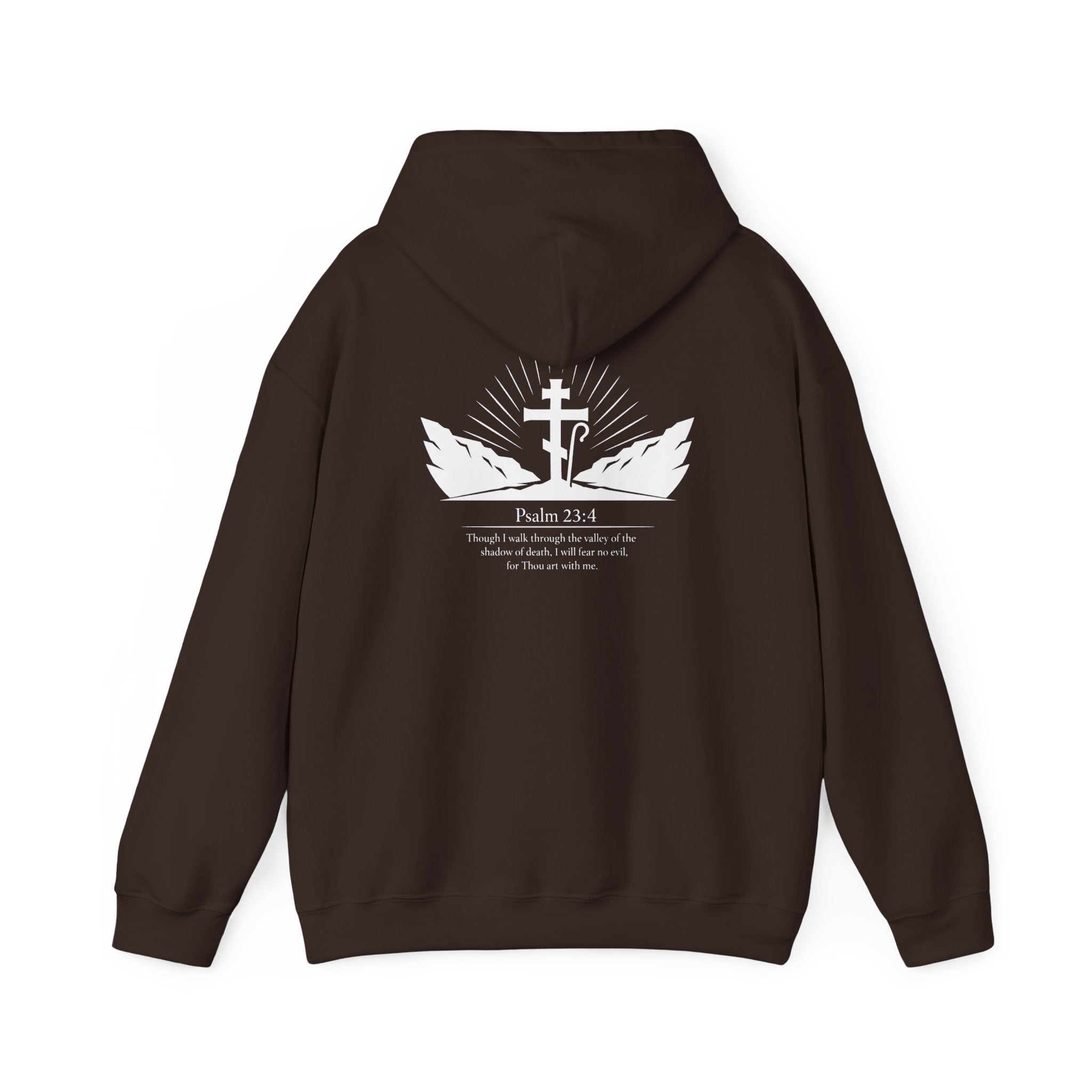 Christian Cross Hoodie — Psalm 23:4 Faith Sweatshirt with Wings (Religious Gift)