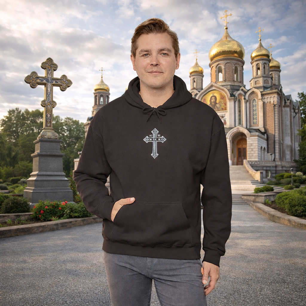 Christian Cross Hoodie — Psalm 23:4 Faith Sweatshirt with Wings (Religious Gift)