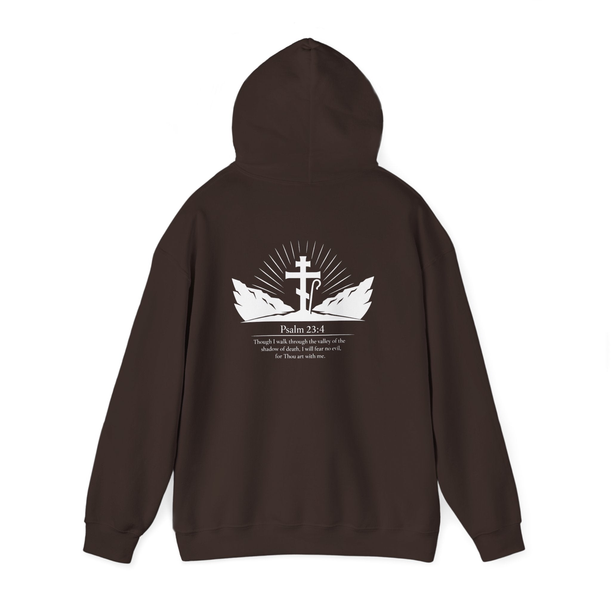 Christian Cross Hoodie — Psalm 23:4 Faith Sweatshirt with Wings (Religious Gift)