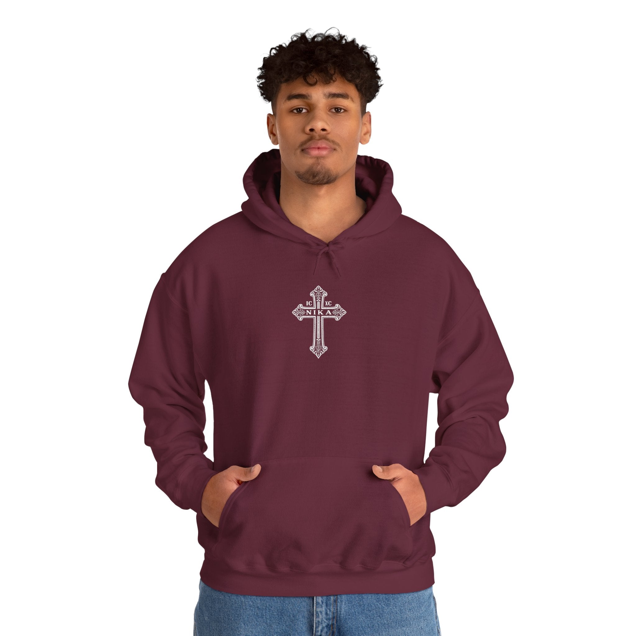 Christian Cross Hoodie — Psalm 23:4 Faith Sweatshirt with Wings (Religious Gift)