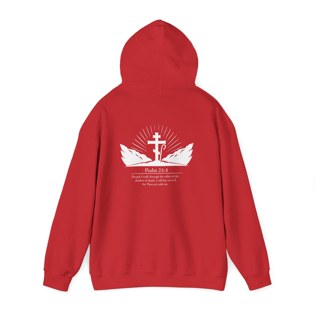 Christian Cross Hoodie — Psalm 23:4 Faith Sweatshirt with Wings (Religious Gift)