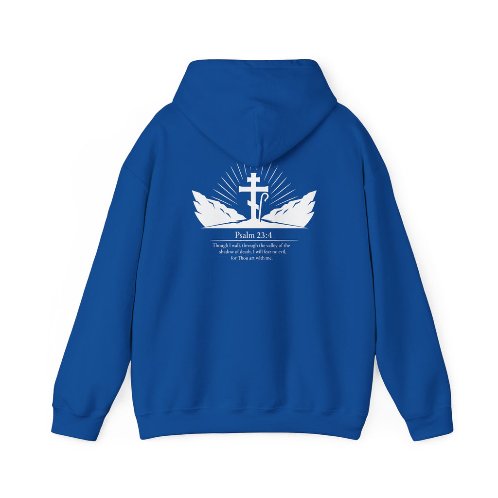 Christian Cross Hoodie — Psalm 23:4 Faith Sweatshirt with Wings (Religious Gift)