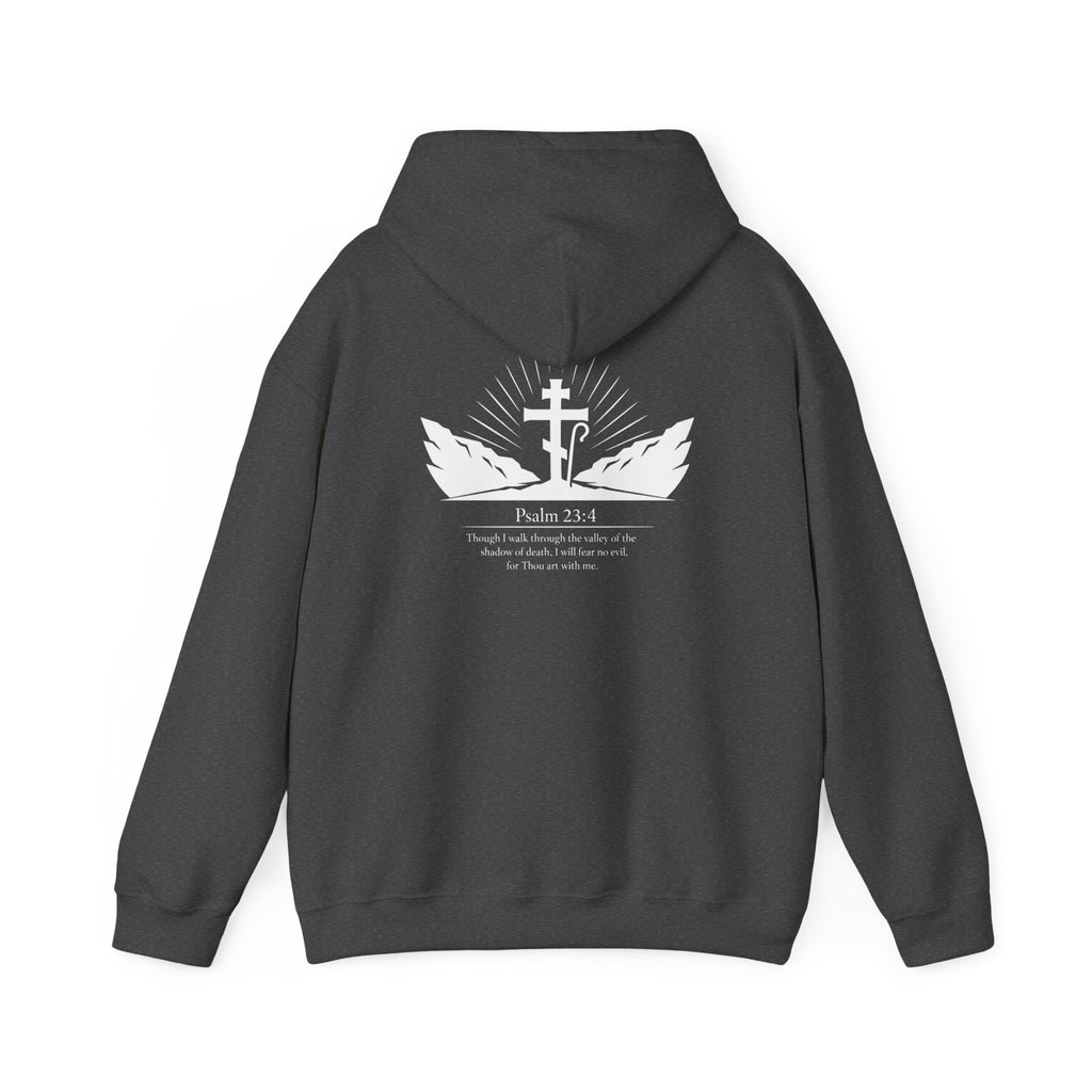 Christian Cross Hoodie — Psalm 23:4 Faith Sweatshirt with Wings (Religious Gift)